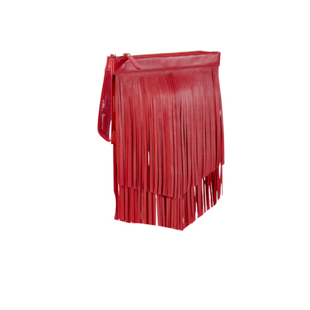 Double Leather Fringe Cover and Clear Leather Base Combination