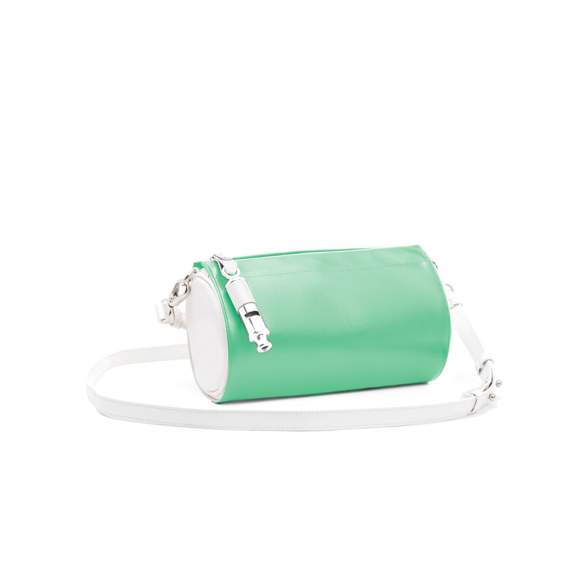 Gamechanger Barrel Solid White Lambskin 5-In-1 Convertible Handbag