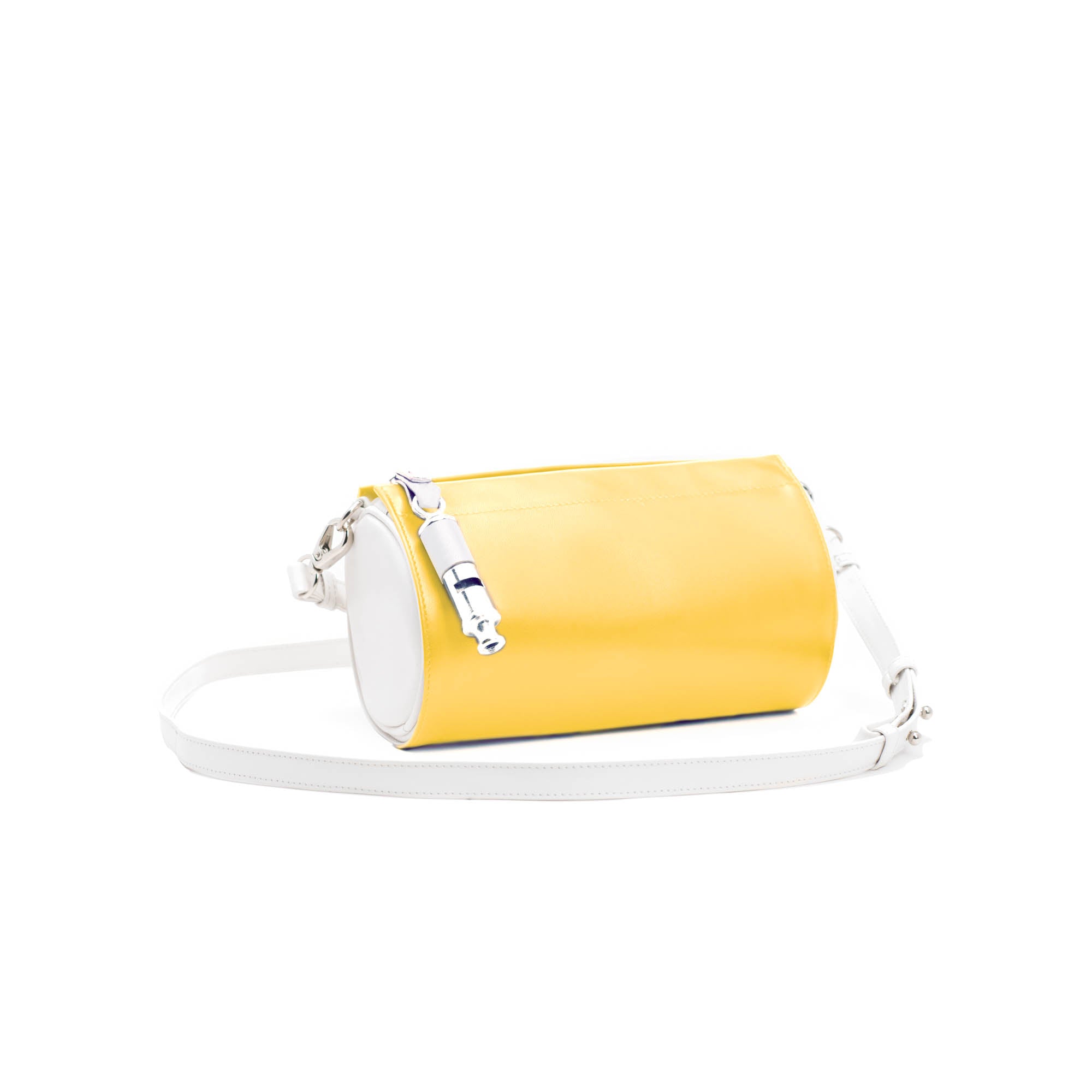 Gamechanger Barrel Solid White Lambskin 5-In-1 Convertible Handbag