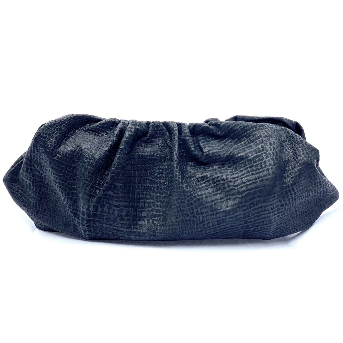 Black Sueded Snake Lambskin Pouch