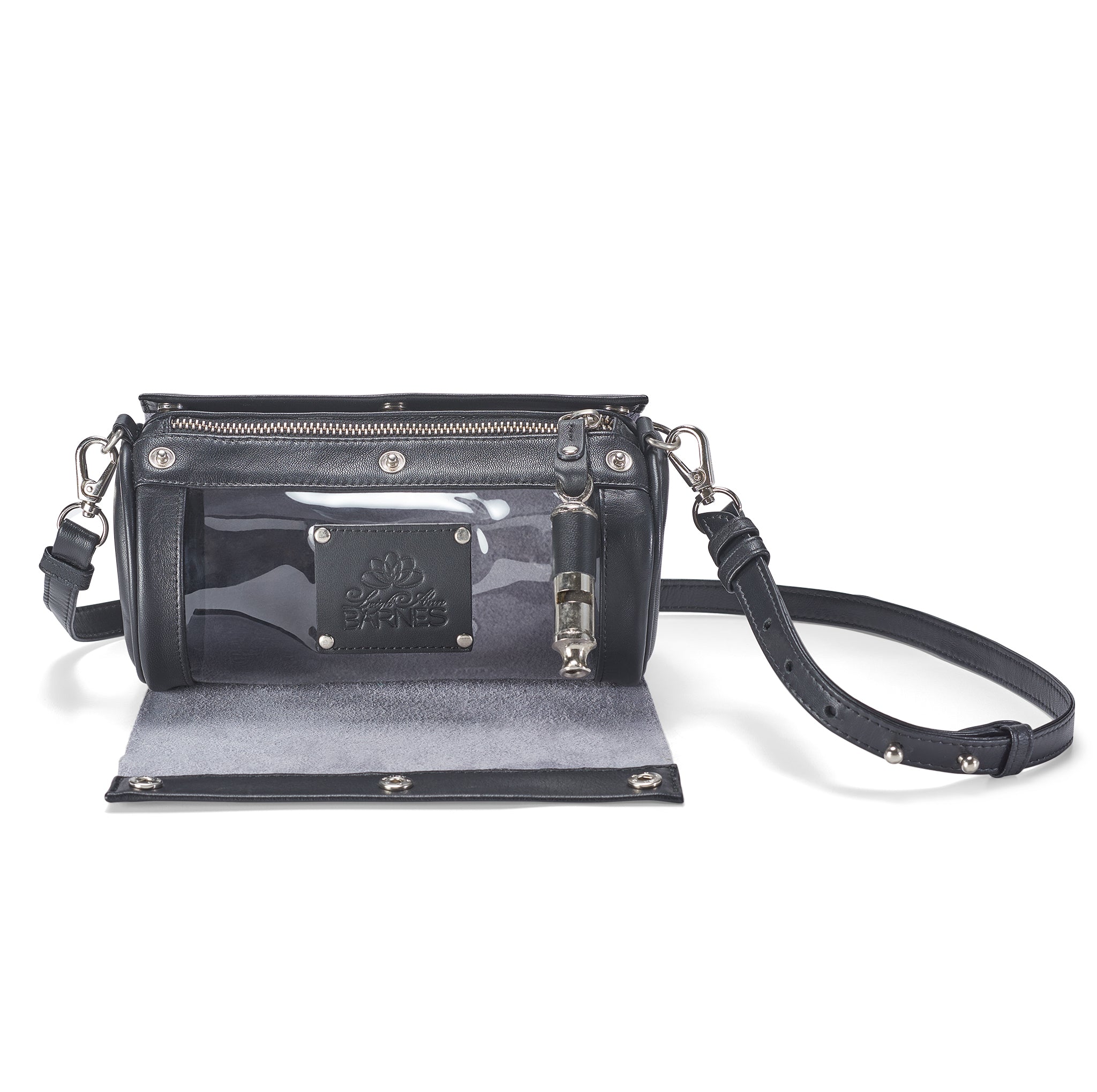 Gamechanger Barrel Solid Black Lambskin 5-In-1 Convertible Handbag