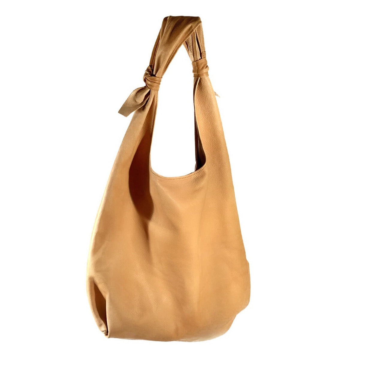 Double Knotted Satchel- Camel Italian Calfskin