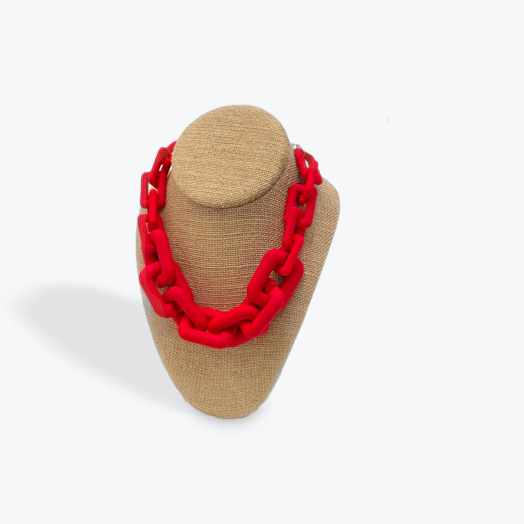 Red Chunky Link Necklace