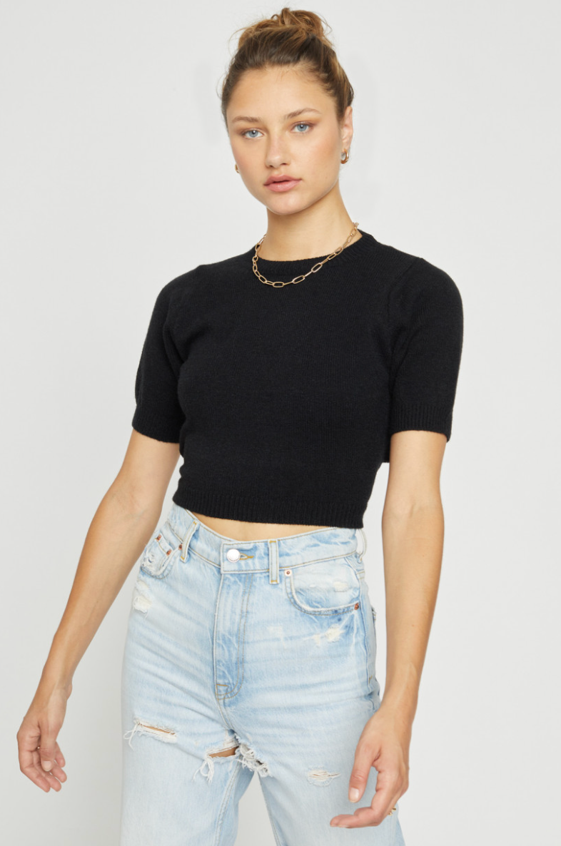 Cropped Tie Sweater