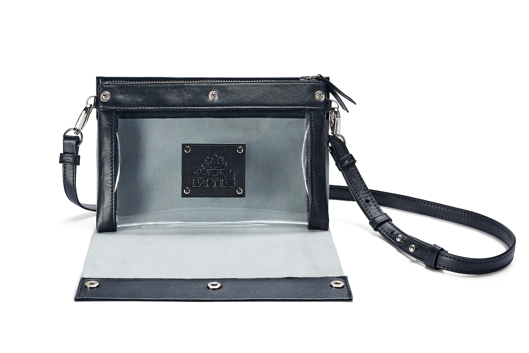 Black Sueded Snake Lambskin Pouch