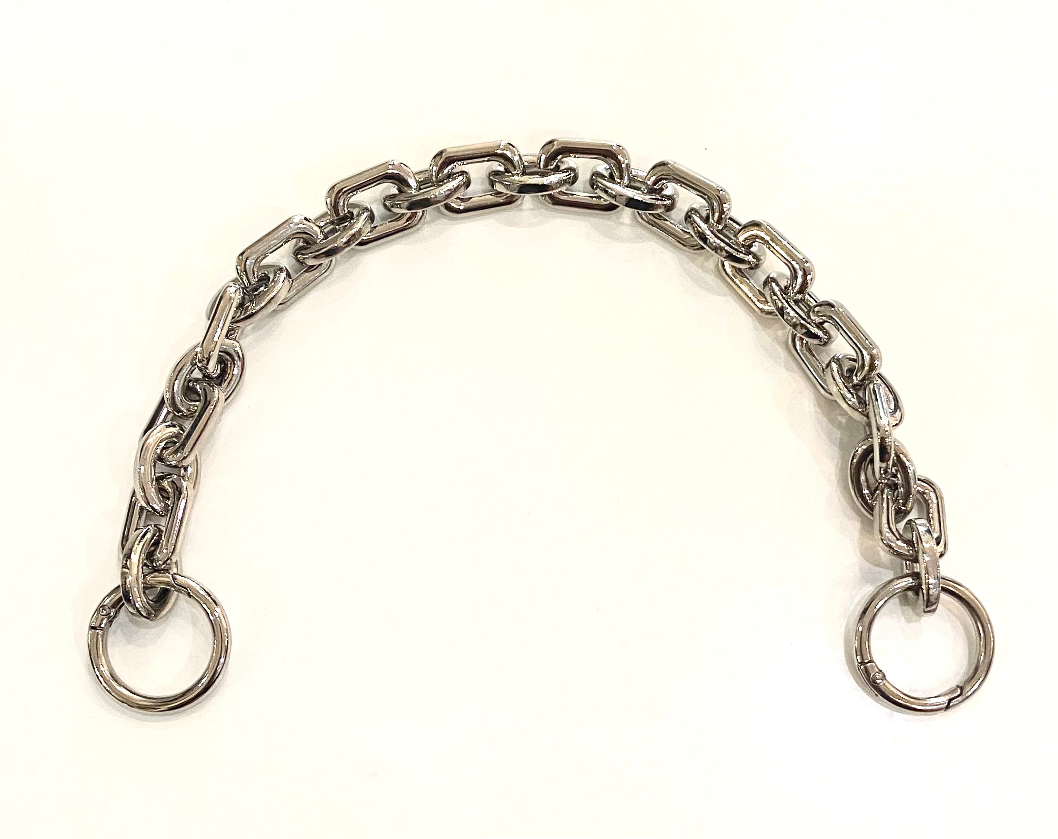 Short Silver Square/Round Link Bag Chain