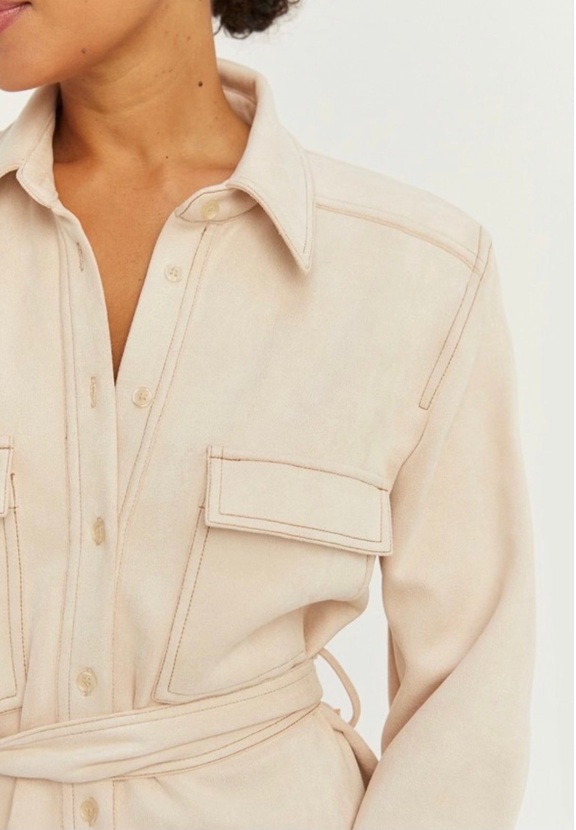 Vegan Suede Shirt Dress