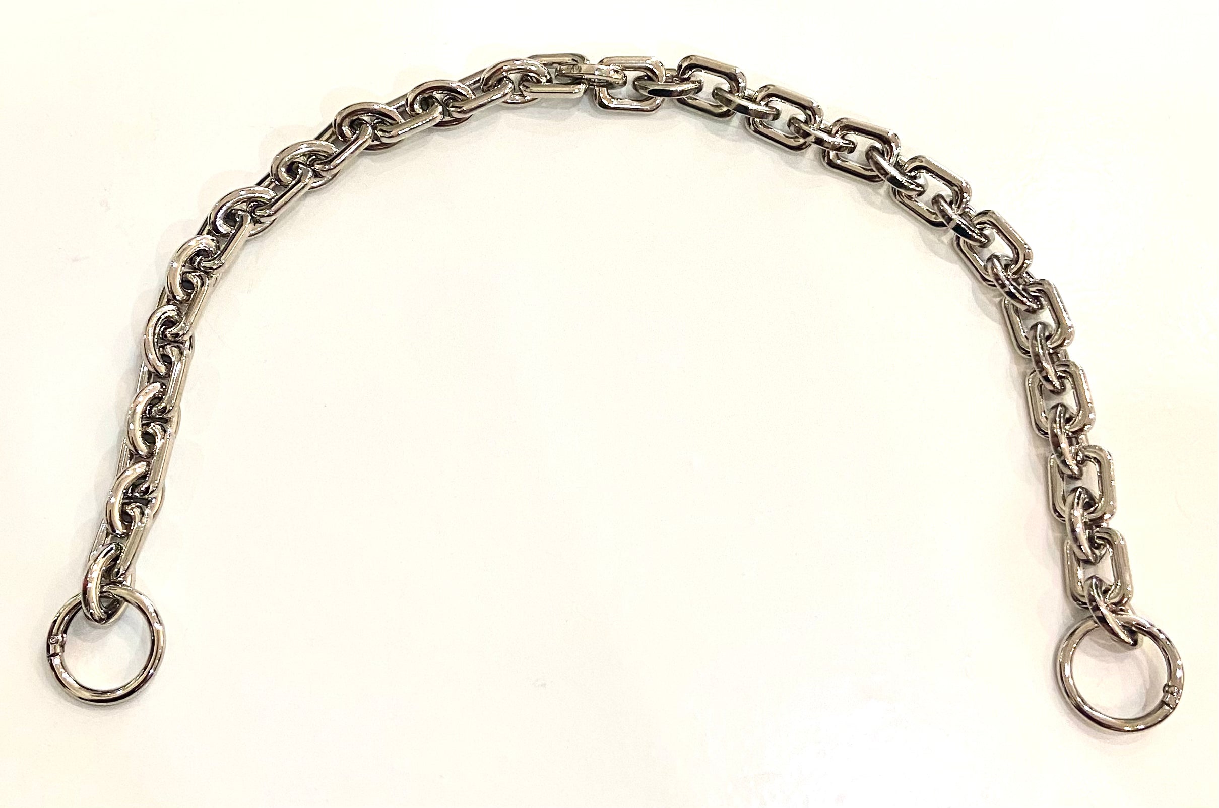 Long Silver Square/Round Link Bag Chain