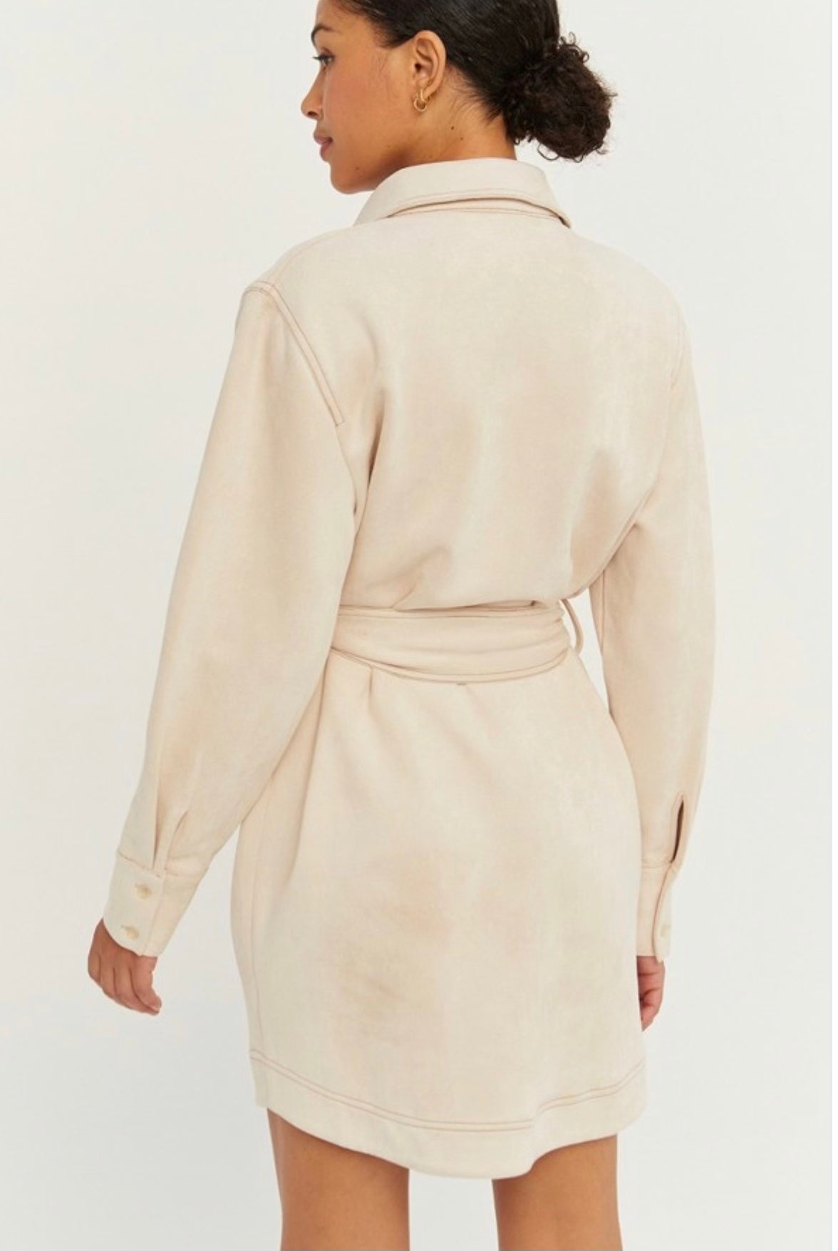 Vegan Suede Shirt Dress