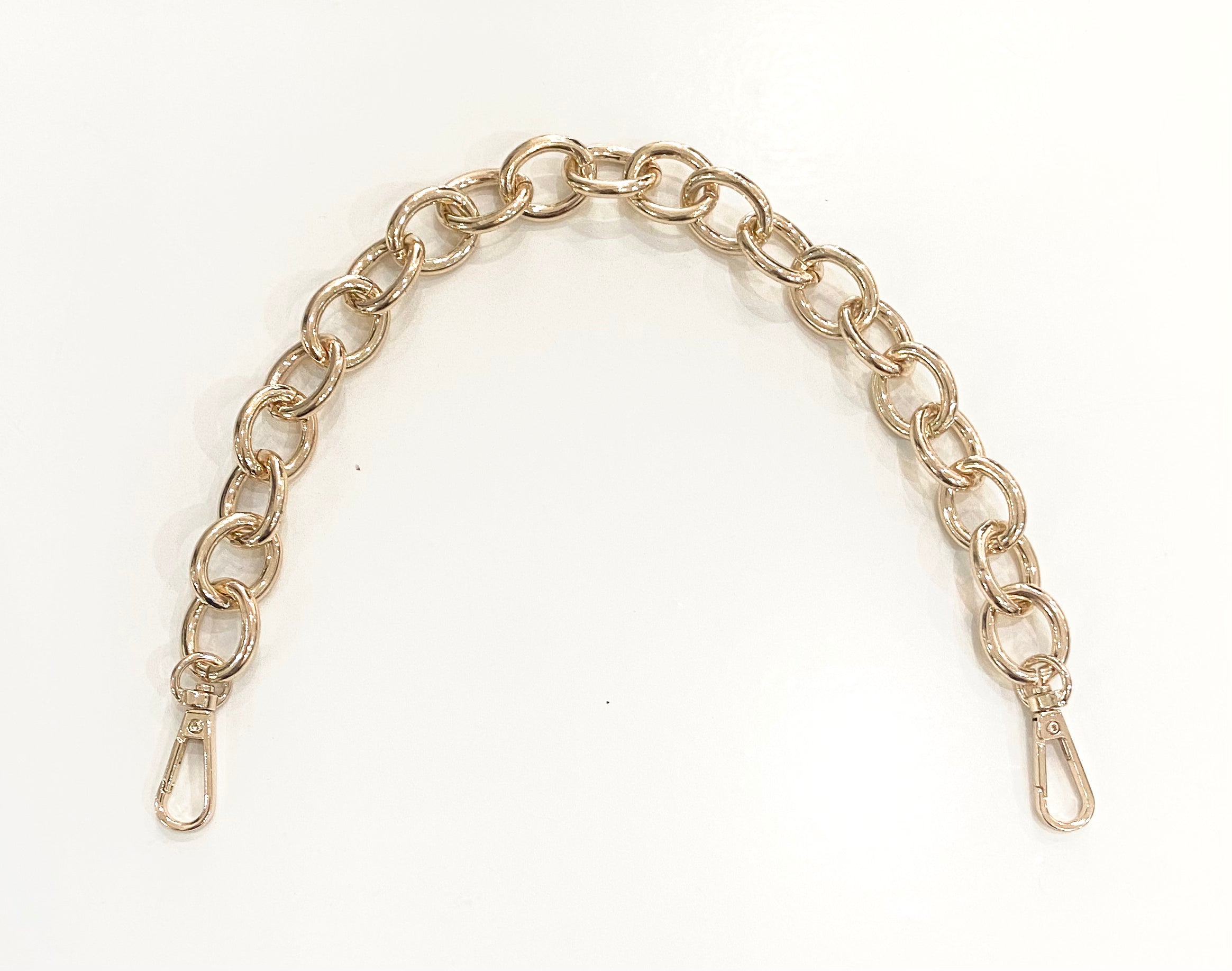 Short Gold Round Link Bag Chain