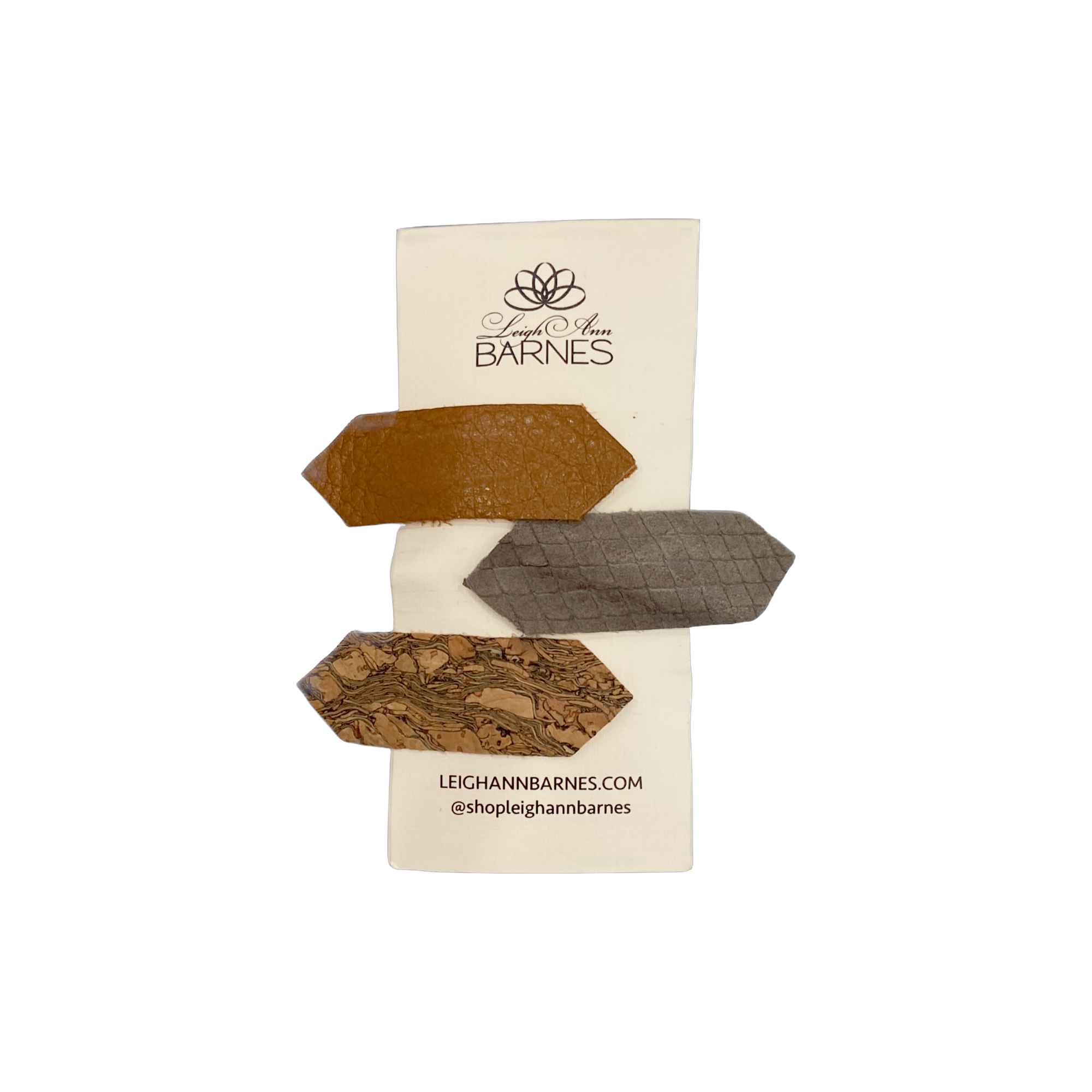 Leather Hair Clips - 3 Pack